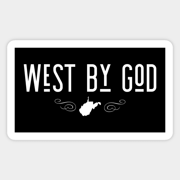 West By God West Virginia State Design Sticker by Get Hopped Apparel